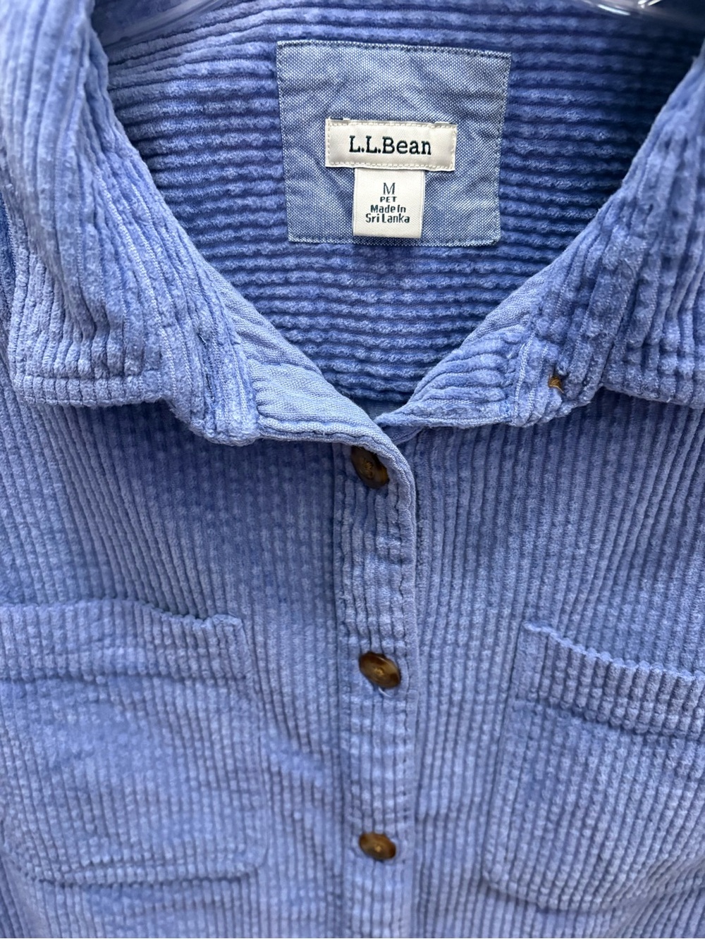 L.L. Bean Light Blue Corduroy Button-Down Shirt - Picture 5 of 12